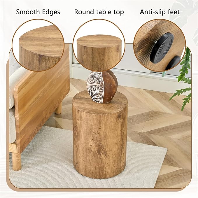 End Table Set of 2, Modern Round Side Table Sofa Couch Tables, Living Room - Image 8