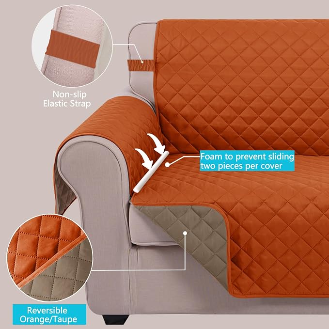 U-NICE HOME Reversible Oversized Chair Covers Quilted Water Repellent Pet - Image 4
