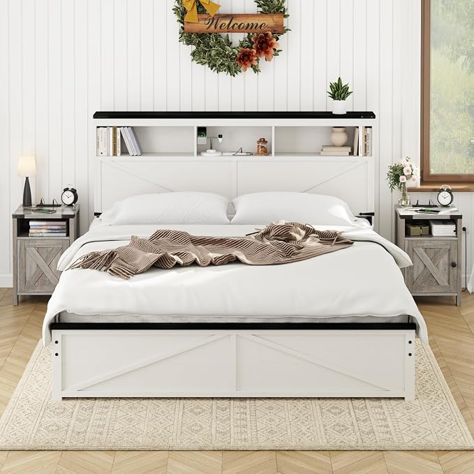 Fameill Farmhouse End Tables Set of 2, Nightstands - Image 7