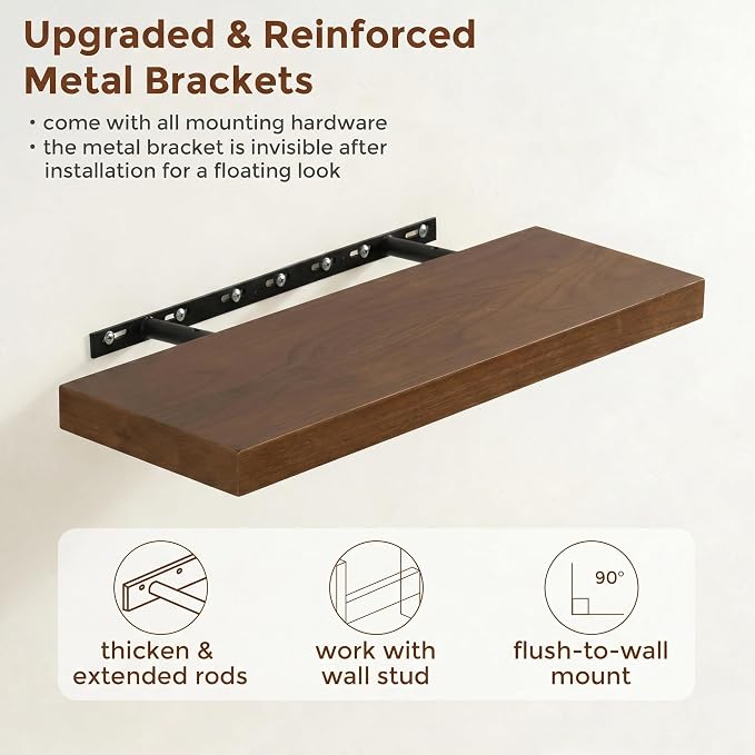 fuqing Wood Floating Shelves | 24 Inch Floating Shelves - Image 5
