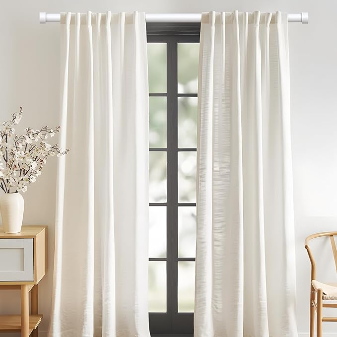 VOIIY 2 Pack Curtain Rods for Windows 18 to 42 Inch, Modern Adjustable Heavy - Image 2
