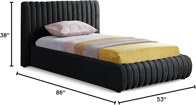 Meridian Furniture NicoBlack-T Nico Collection Modern | Contemporary Velvet - Image 3