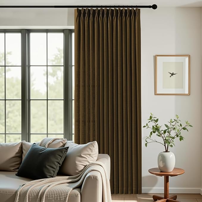 90 Inch Linen Pleated Curtains for Living Room, Light Filtering Pinch Pleated - Image 8