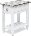 Sea Winds Trading Picket Fence Chairside Table Kiln-Dried Solid Wood Distressed by LineageCollections