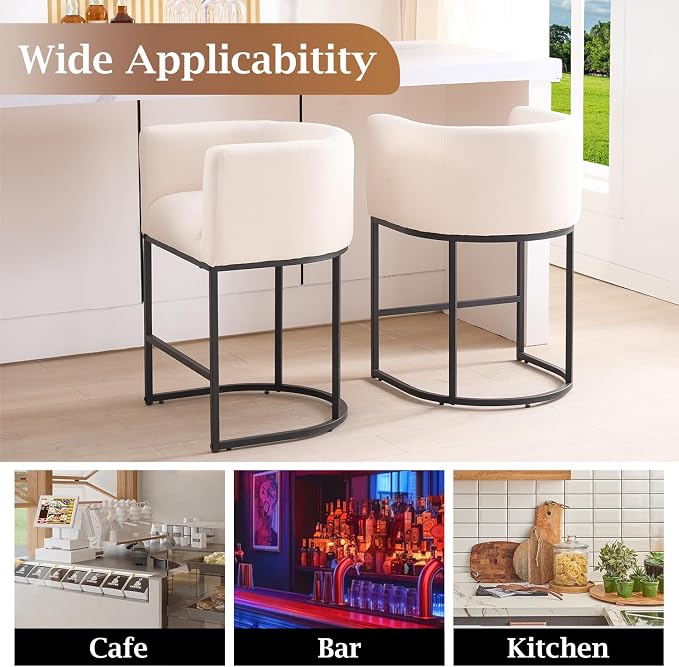 ClinQ 26" H Counter Height Bar Stools Set of 1, Modern Barrel Counter Stools - Image 5