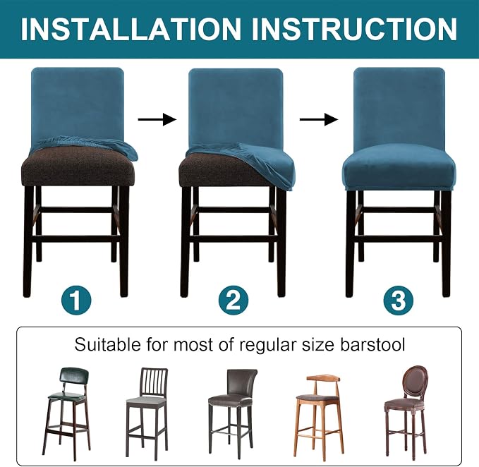 Turquoize Bar Stool Covers 2 Pack Bar Stool Covers - Image 5