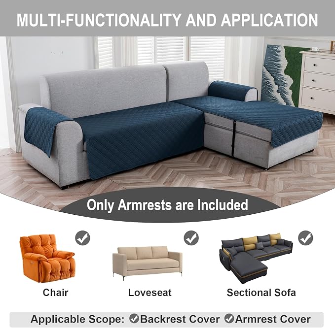 Genina Sofa Armrest Cover, Anti-Slip Armchair Slipcovers - Image 2