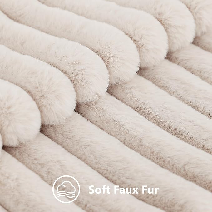 decorUhome Summer Cozy Faux Fur Throw Pillow Covers 20x20 Set of 2 Decorative - Image 2