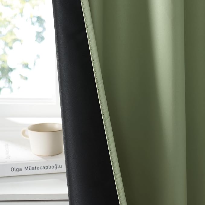 RYB HOME Bedroom Blackout Curtains 72 inches Long, 100% Blackout Thermal - Image 3