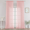 Chyhomenyc Blush Pink Sheer Curtains 90 Inch Length 2 Panels Set, Light by Chyhomenyc
