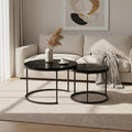 Homy Casa 27.6inch Round Coffee Table Set of 2, Modern Nesting Coffee Tables by HomyCasa