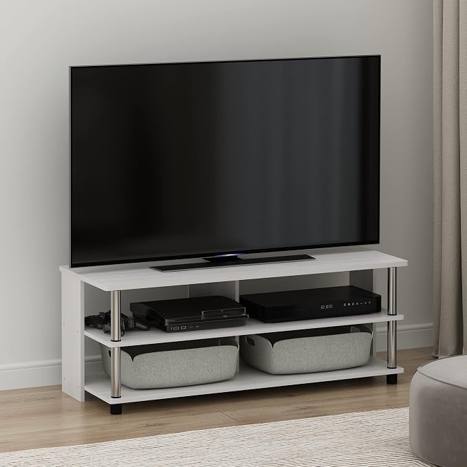 Furinno Sully TV Stand, 3-Tier Rectangular Entertainment Center - Image 2