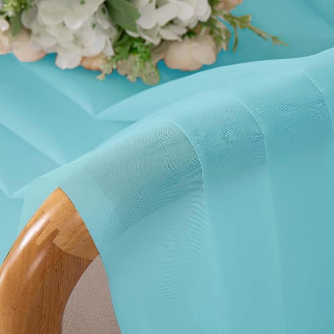 OWENIE Aqua Kitchen Sheer Curtains - Image 6