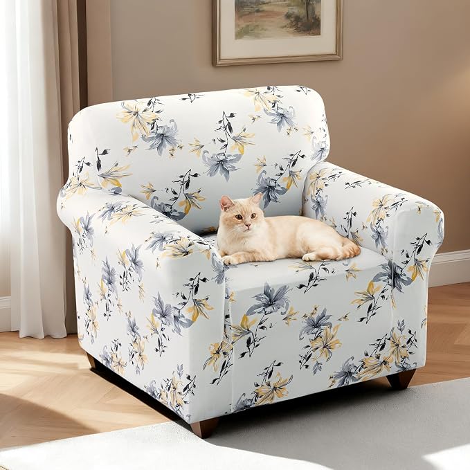 H.VERSAILTEX Floral Pattern Chair Slip Covers Printed Couch Cover Super Soft - Image 2