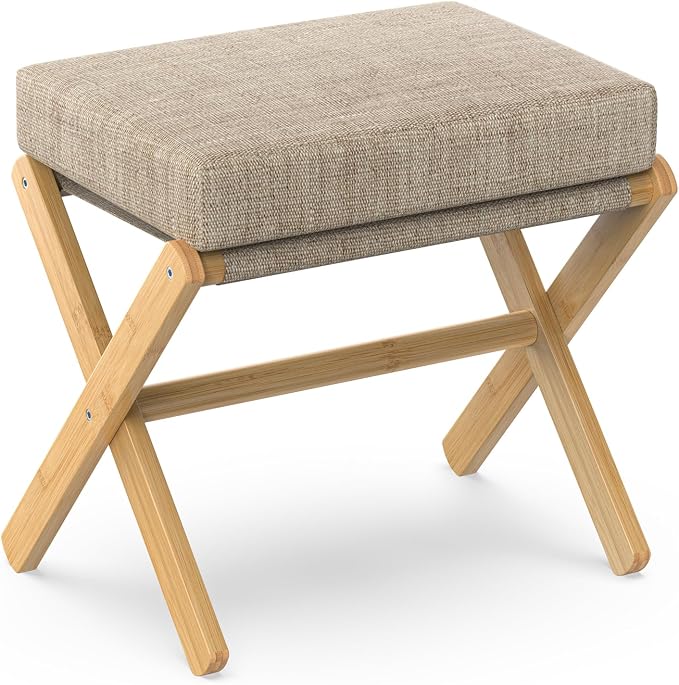 BAMBOOHOMIE Foldable Foot Stool Ottoman, Modern Foot Rest by BAMBOOHOMIE