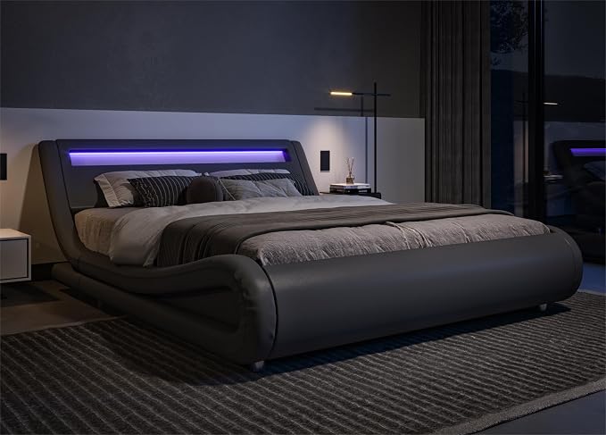 Allewie Full Size LED Platform Bed Frame by Allewie