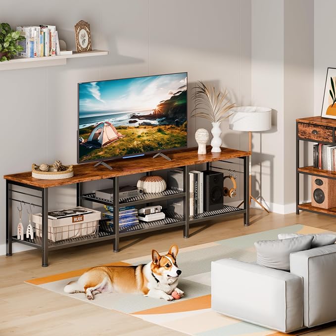 Furologee TV Stand for TVs up to 70 Inch, 63 Inch Entertainment Center - Image 3