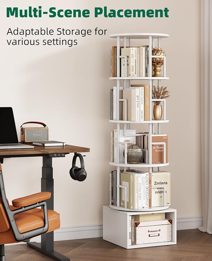 Kalrin 5 Tier Rotating Bookshelf - Image 5