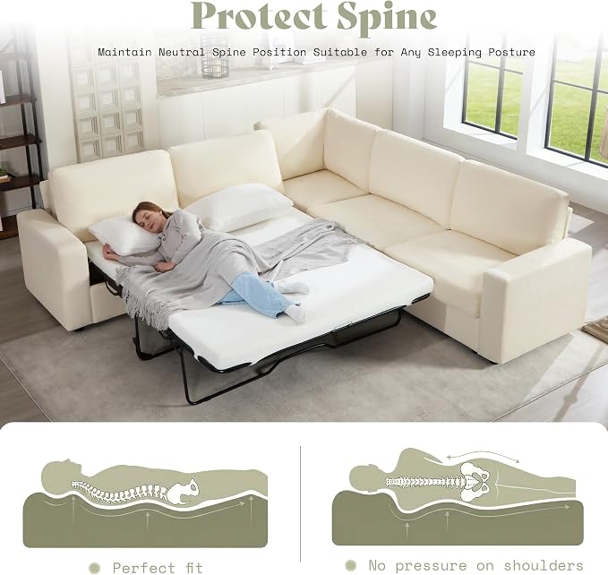 AMERLIFE 106" Oversized Sofa Bed, Sectional Sleeper Sofa - Image 4