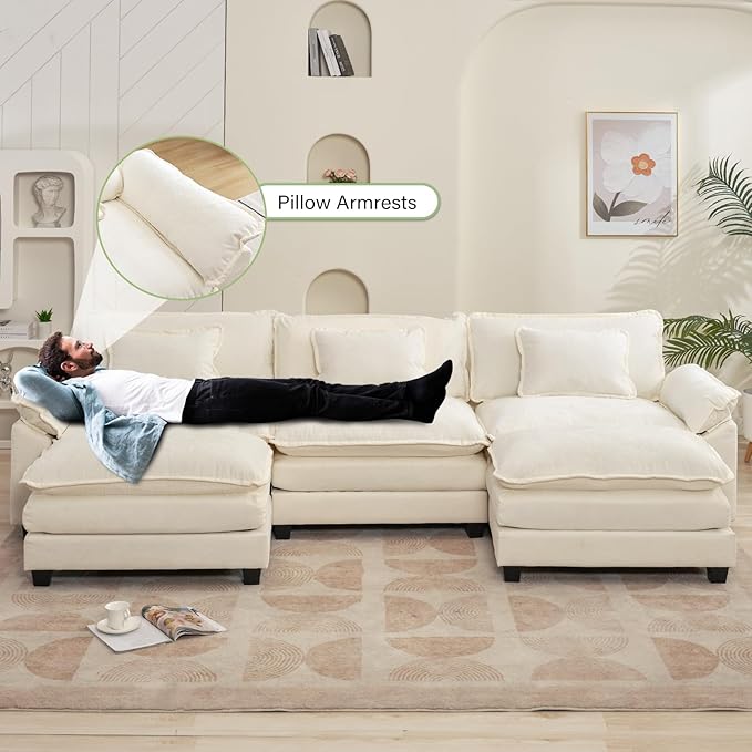 Oprisen 120" Modular Sectional Sofa, Comfy Cloud Couch Sectional Sofa - Image 5
