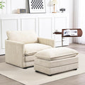 ROWHY Single Armchair with Ottoman, Modern Corduroy Cloud Couch with by ROWHY