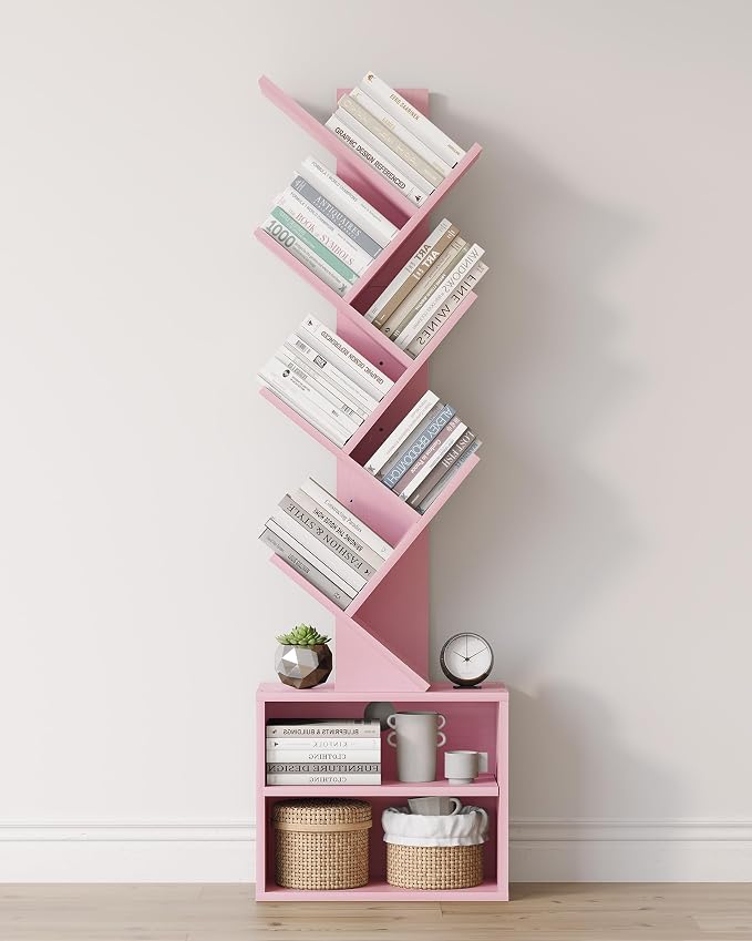 SUNMORY 6 Tier Tree Bookshelf, Small Bookcase by SUNMORY