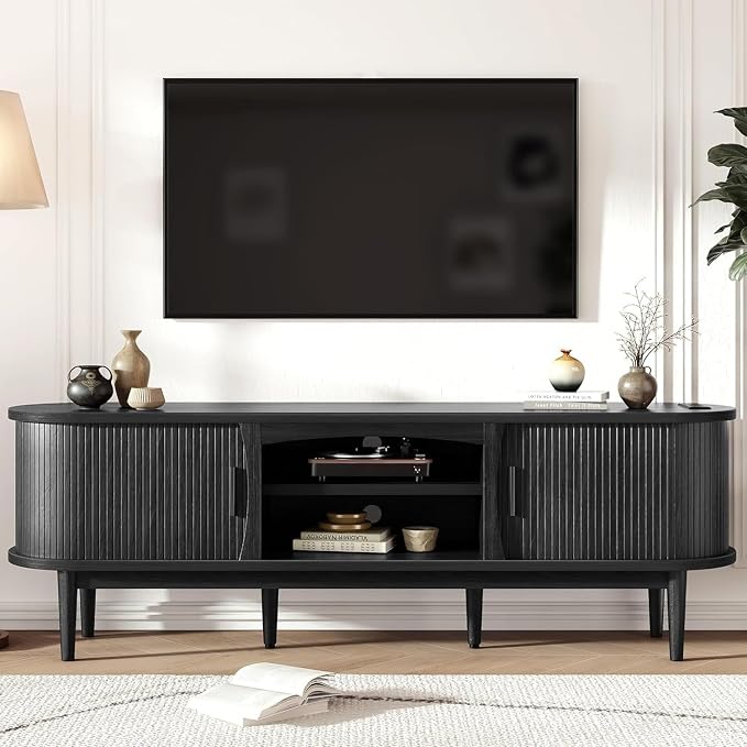 Decofy Mid Century TV Stand for TVs up to 70 Inches, Entertainment Center by Decofy