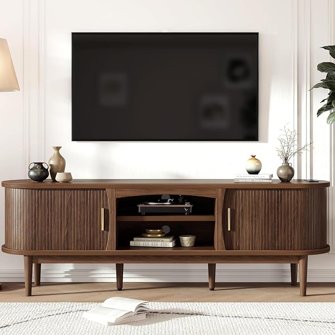 Decofy Mid Century TV Stand for TVs up to 65 Inches, Entertainment Center by Decofy