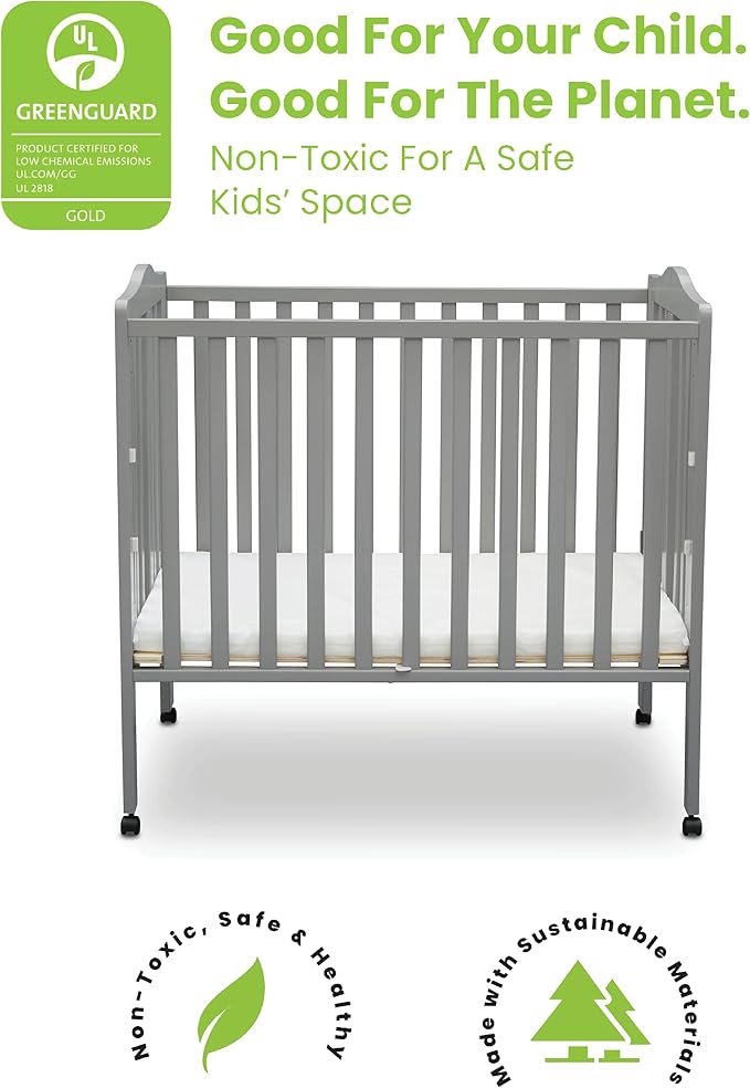 Delta Children Folding Portable Mini Baby Crib - Image 3