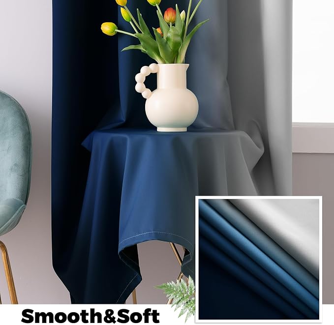 Yakamok 100% Blackout Curtains 63 Inch Length 2 Layers, Light Blocking Thermal - Image 5
