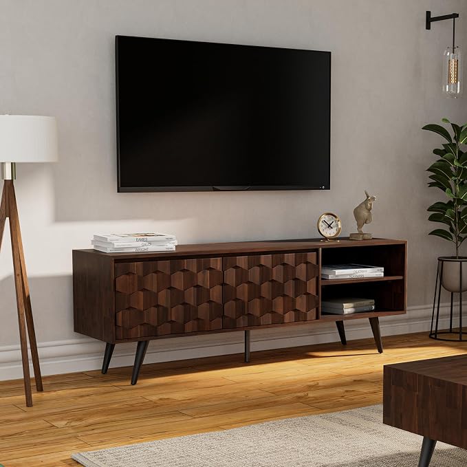 Bme Georgina 65 Inch Solid Wood TV Stand, Under 10 Minutes Assembly - Image 5