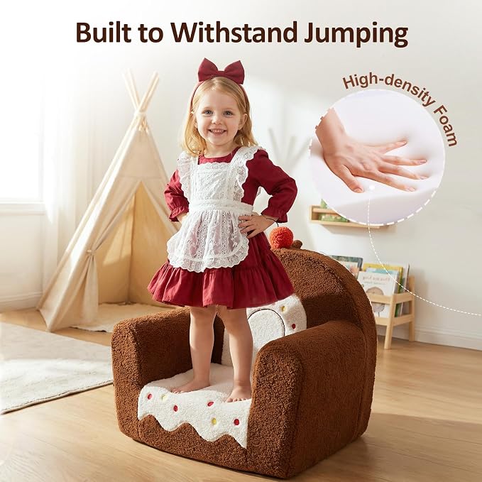 OUOZZZ Toddler Chair for Ages 1–6, Soft Sherpa Kids Sofa - Image 4
