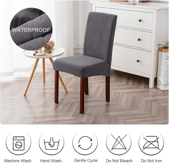 Genina Waterproof Chair Covers for Dining Room Set of 4, Dining Chair Cover - Image 7
