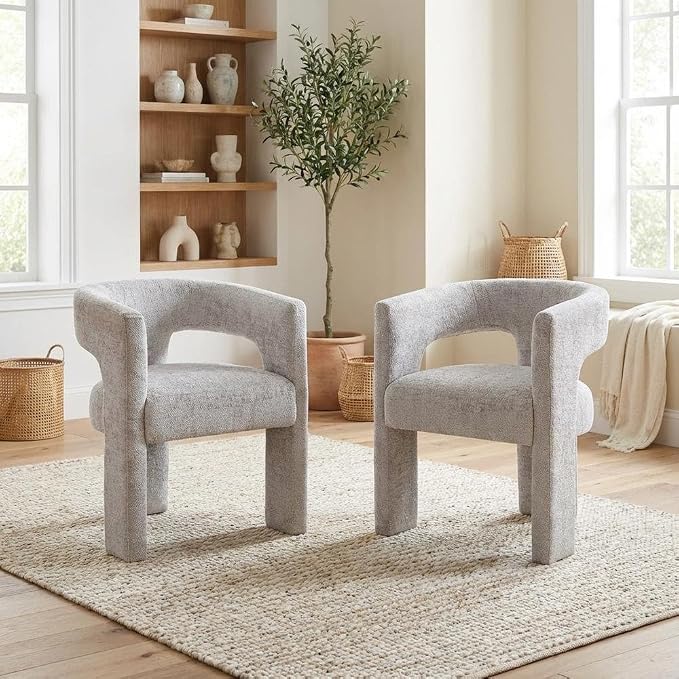 Jofran Gwen Jacquard Upholstered Accent Chair, Modern Luxury Plush Sculptural - Image 9
