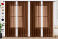 SpaceDresser Brown Sheer Curtains 4 Panels Rod Pocket Semi-Sheer Curtain 72 by SpaceDresser