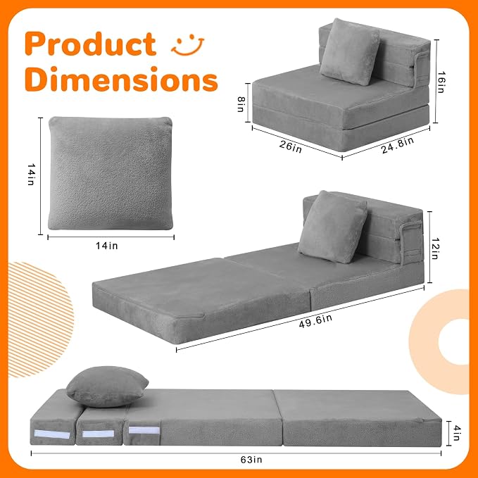 MeMoreCool Foldable Futon Chair Bed - Image 5