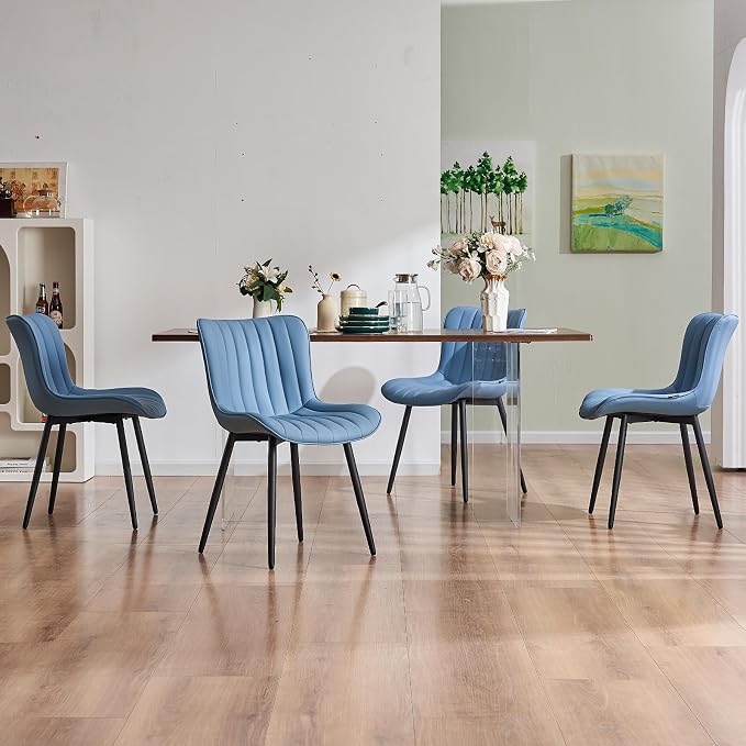 YOUNUOKE Mid-Century Modern Dining Chairs Set of 2, Armless Accent Chair - Image 3
