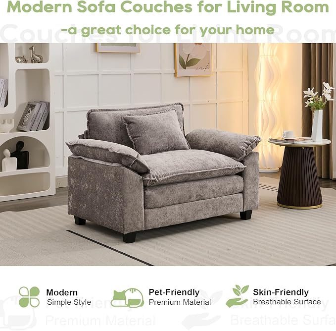 Oprisen Modular Sectional Sofa, Comfy Cloud Couch Sectional Sofa, Chenille Sofa - Image 7