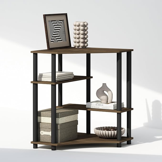 Furinno Turn-N-Tube Storage Shelves, 4-Tier Corner Shelf, Toolless Assembly - Image 6