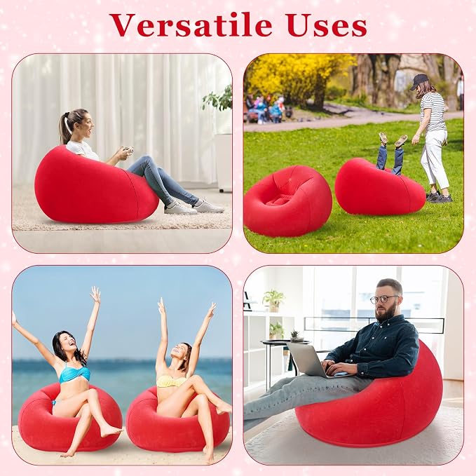 Realspring Inflatable Bean Bag Chairs Outdoor Blow up Camping Chairs Inflatable - Image 7