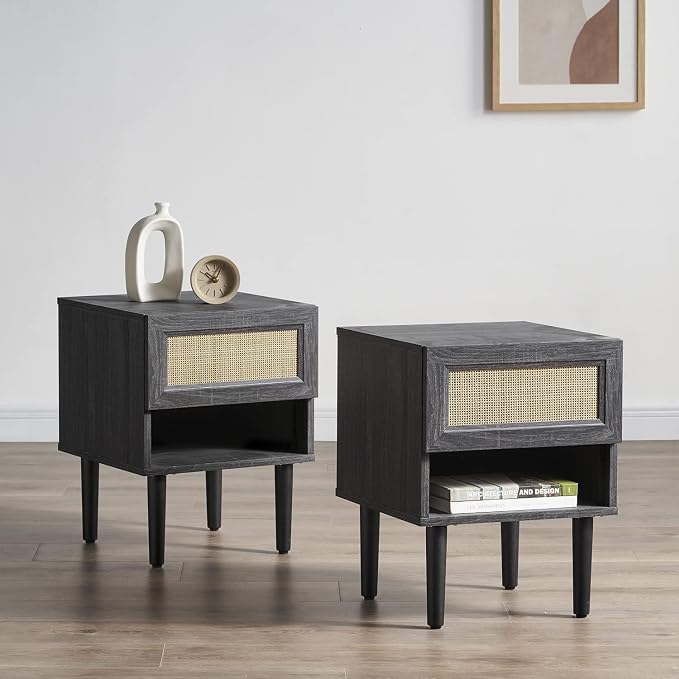 mopio Haylee Rattan Side Table, Small Accent Tables by MopioInc
