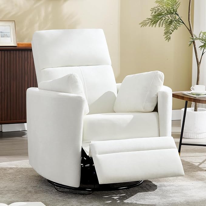Manual Recliner 360°Swivel Rocking Chair, Nursery Rocking Glider Chair - Image 7