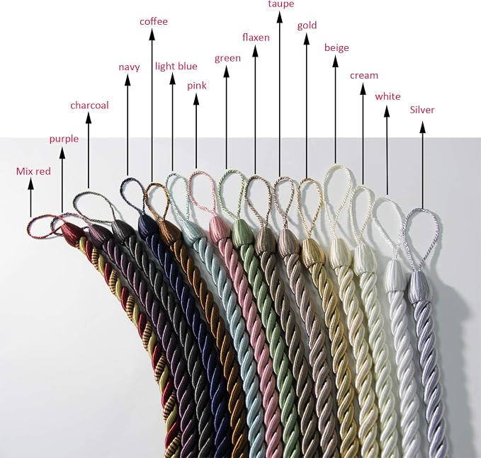 BEL AVENIR Curtain Rope Tiebacks, Drapery Rope Holdbacks - Image 6