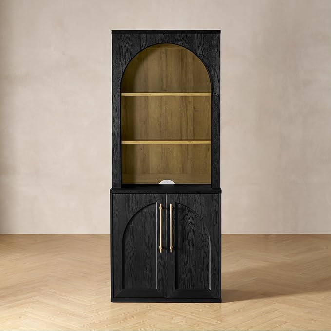 mopio Blake Tall Display Cabinet, Kitchen Buffet Pantry Cupboard, Trophy by MopioInc
