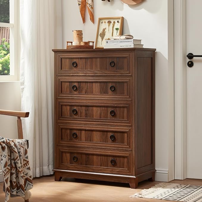Joaxswe Farmhouse 5 Drawer Dresser - Image 7