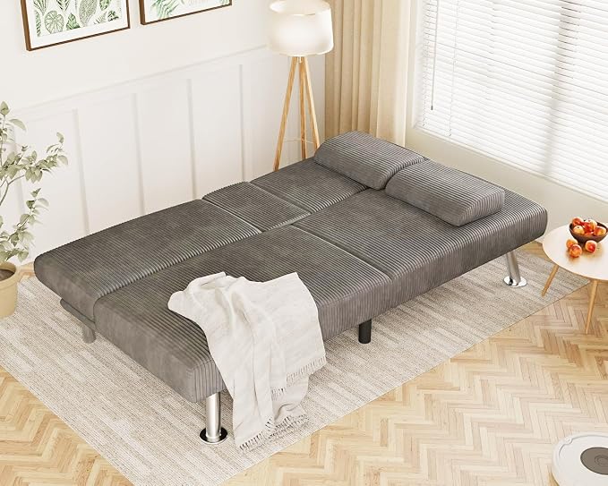 Flamaker Futon Sofa Bed Modern Folding Futon Set Convertible Recliner Lounge - Image 2