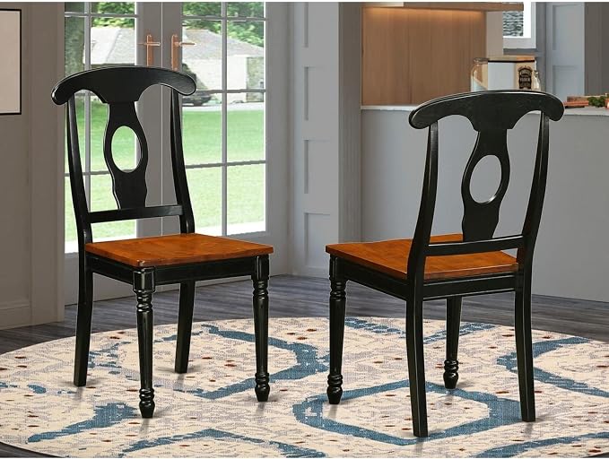 East West Furniture KEC-BLK-W Kenley Kitchen Dining Chairs - Image 2