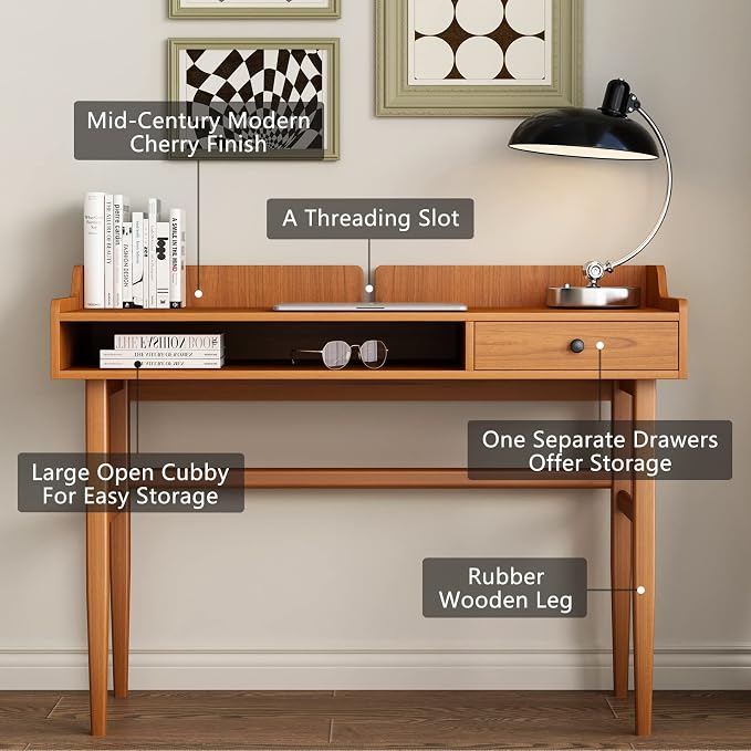 Vintage-Style Desk with Scandinavian Flair, Computer or Laptop Desk, Writing - Image 3