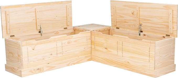 Linon Harris Unfinished Wood Backless Nook - Image 11