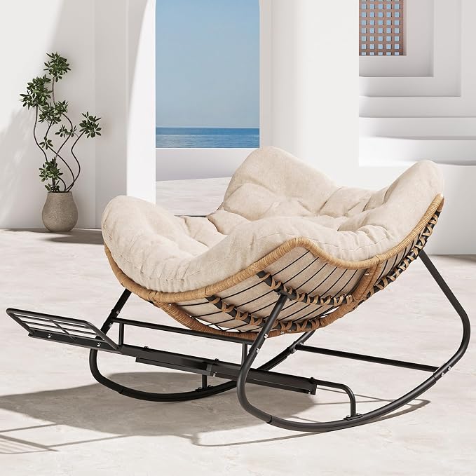 SWITTE Outdoor Papasan Rocking Chair - Image 5
